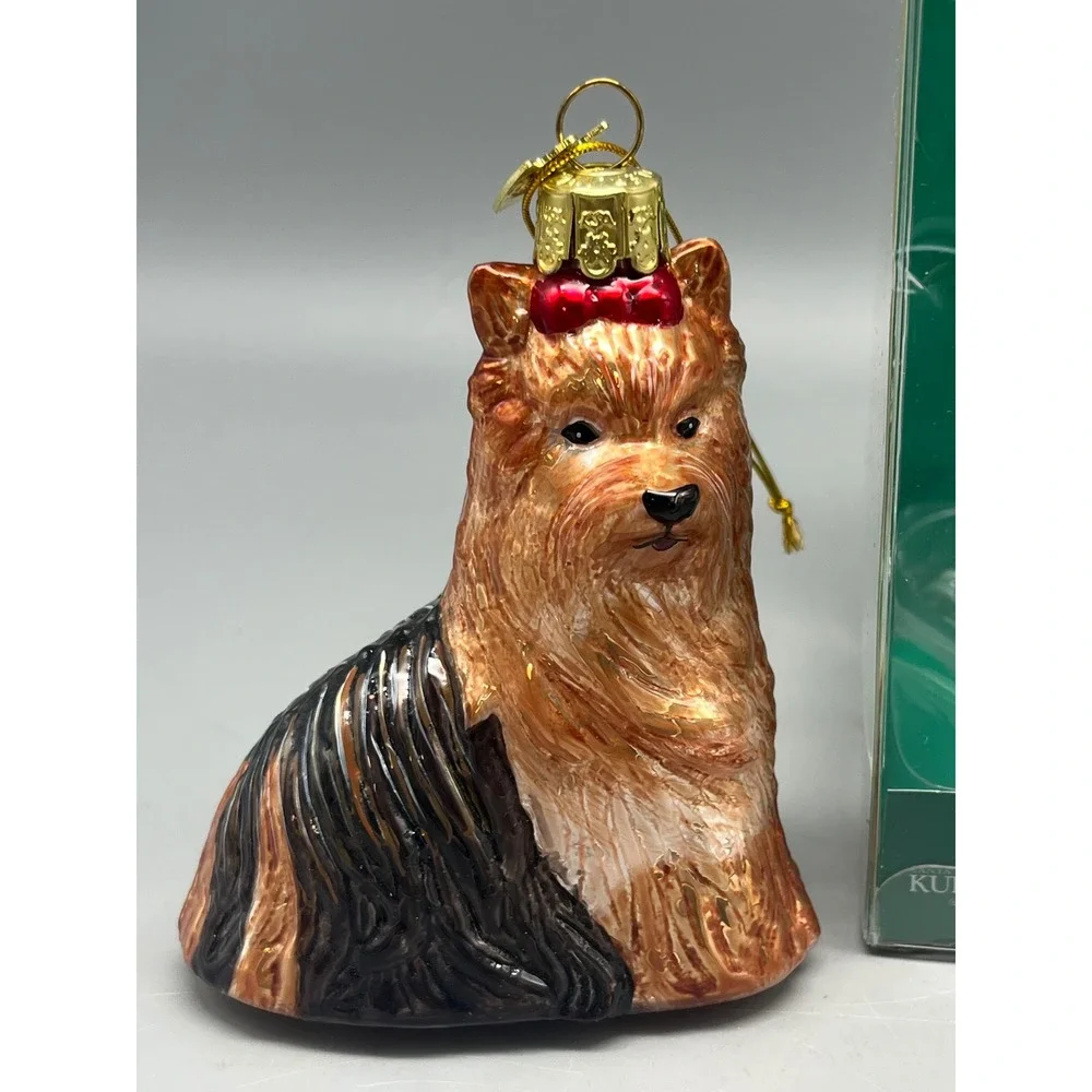 Kurt Adler Noble‎ Gems collection Yorkshire Terrier Glass ornament /box